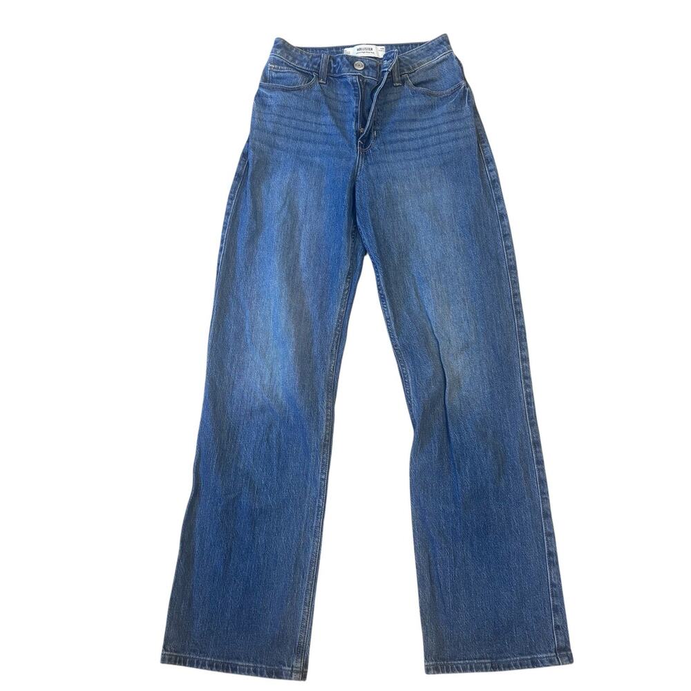 Hollister Ultra High-Rise Dad Jeans Womens Medium Wash Blue Denim Relaxed 25/0R